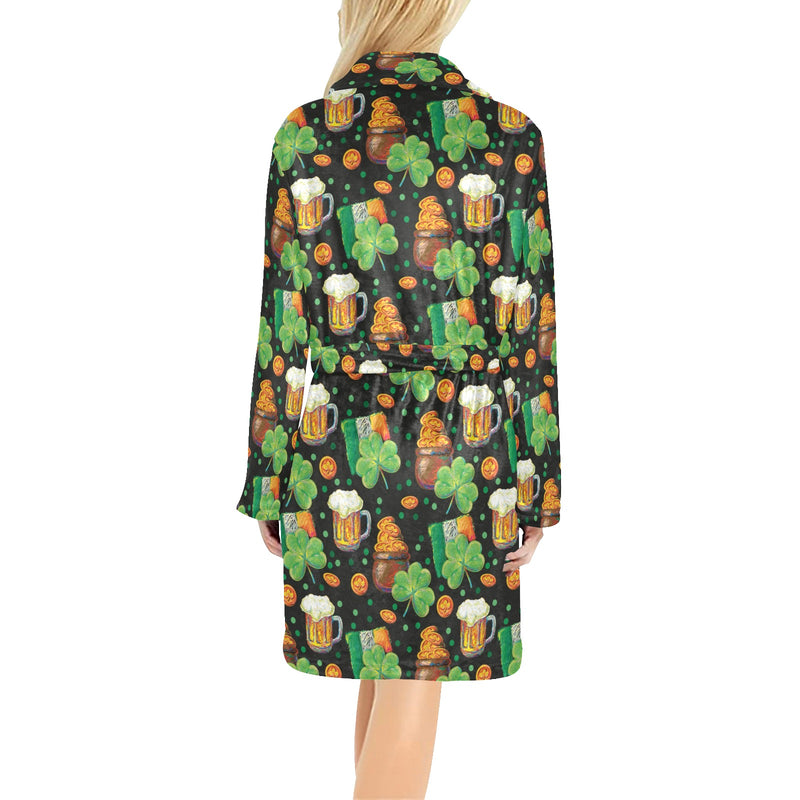 St Patricks Day Print Design LKS303 Women's Fleece Robe