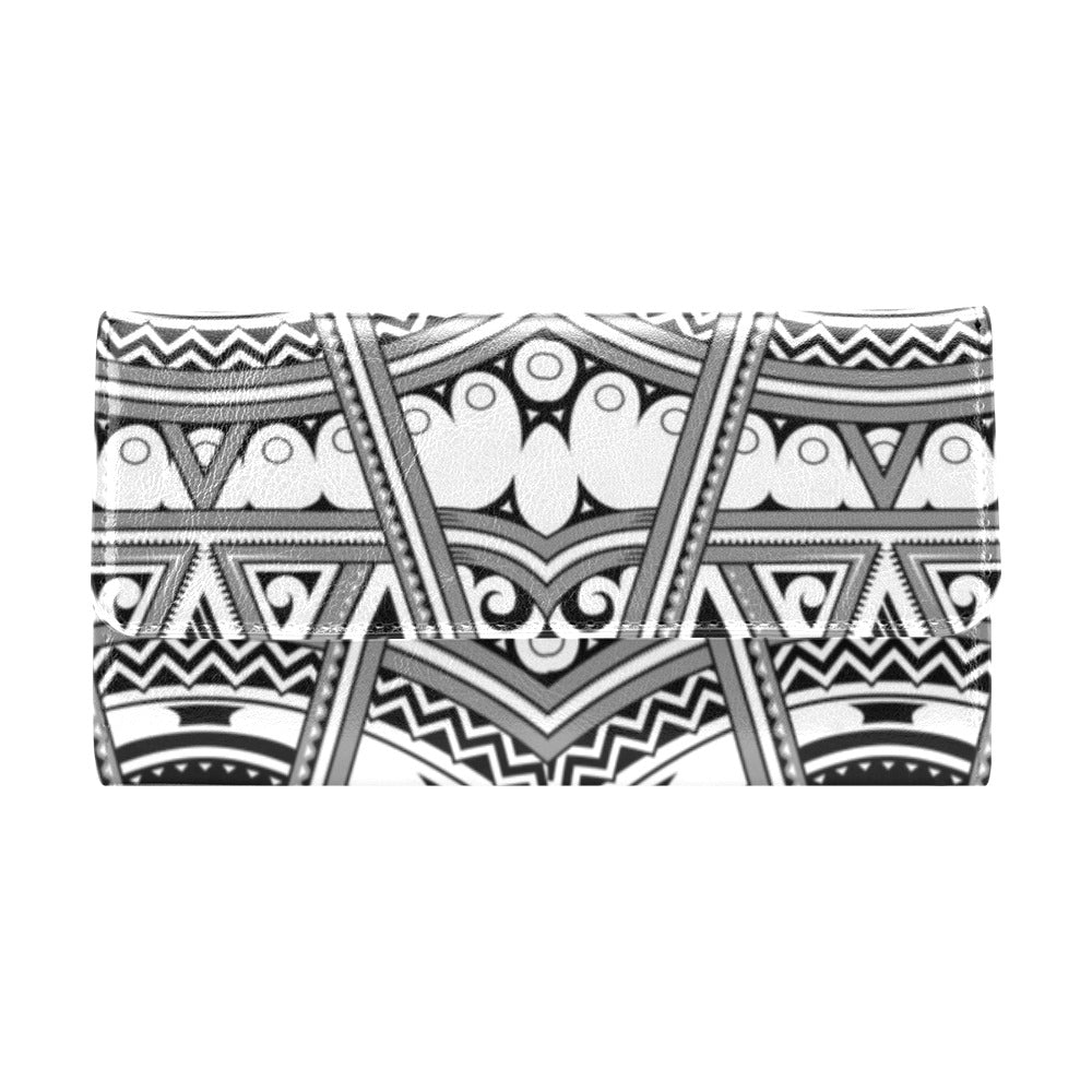 Samoan Pattern Print Design LKS302 Women's Trifold Wallet