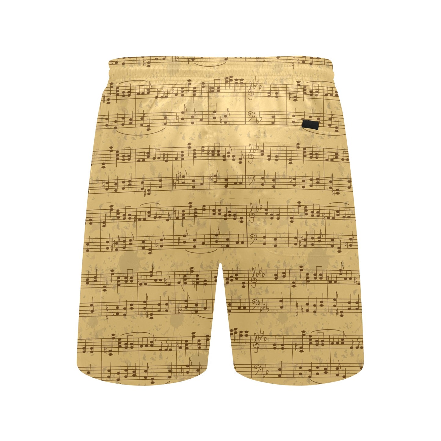 Music Note Vintage Themed Print Men's Swim Trunks Beach Shorts