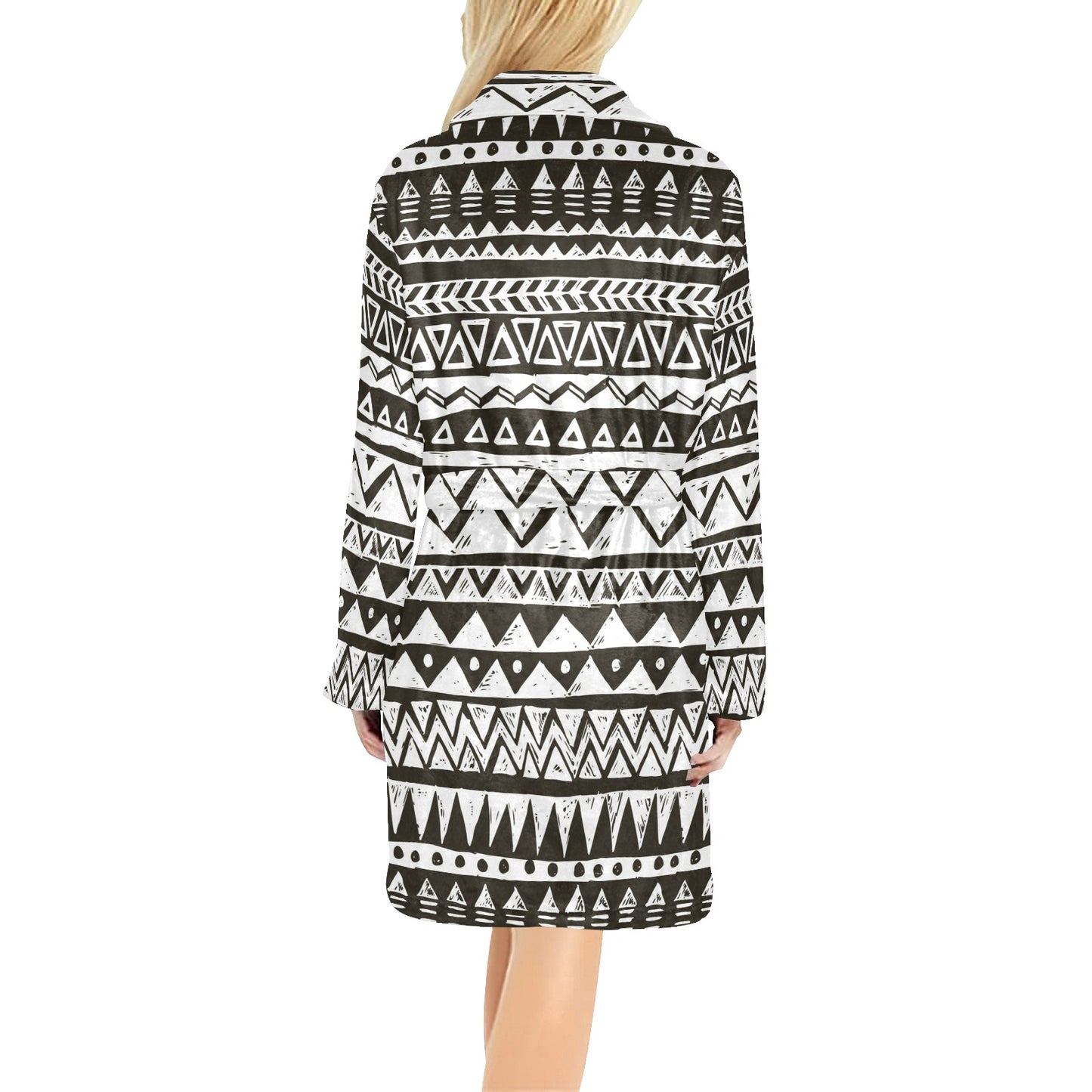 Hand draw Tribal Aztec Women's Fleece Robe