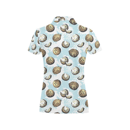 Coconut Pattern Print Design CN01 Women's Polo Shirt