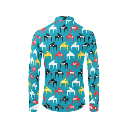 Piano Print Design LKS403 Men's Long Sleeve Dress Shirt