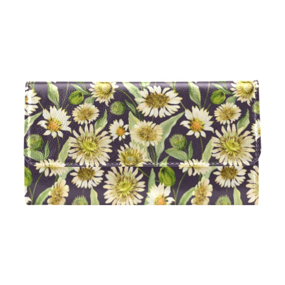 Daisy Vintage Print Pattern Women's Trifold Wallet
