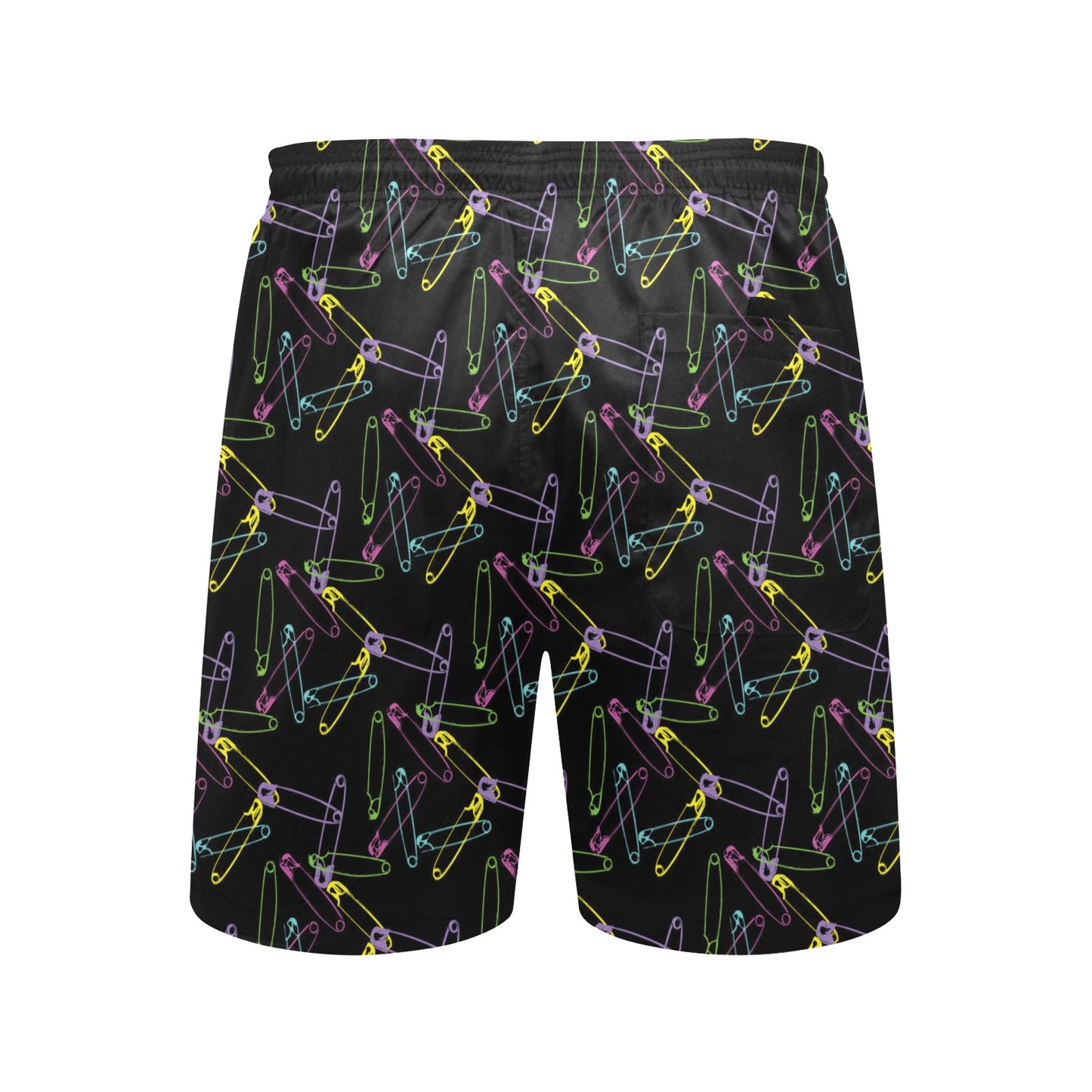 Safety Pin Print Design LKS304 Men's Swim Trunks Beach Shorts
