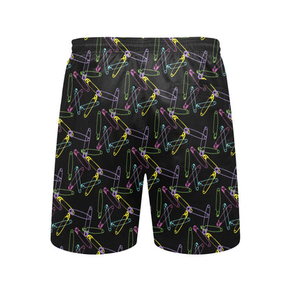 Safety Pin Print Design LKS304 Men's Swim Trunks Beach Shorts