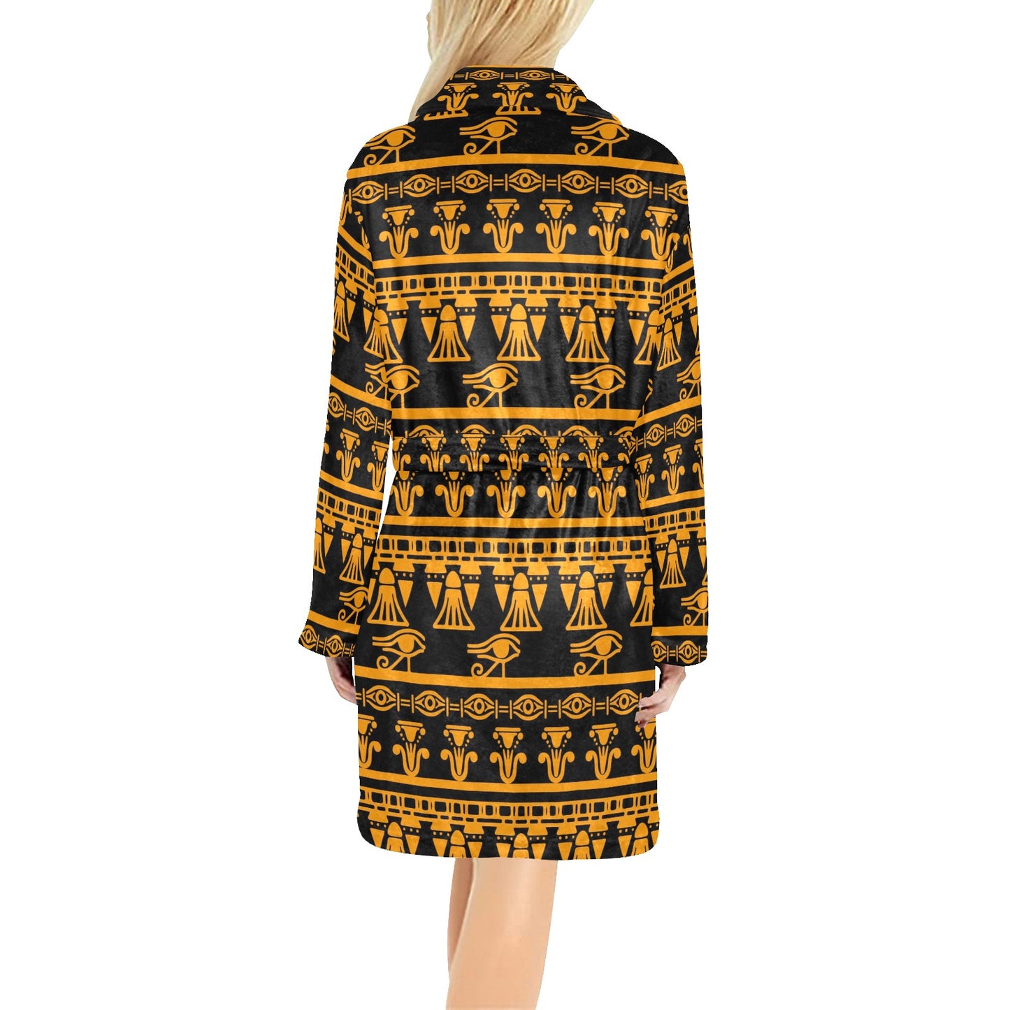 Eye of Horus Tribal Egypt Pattern Women's Fleece Robe