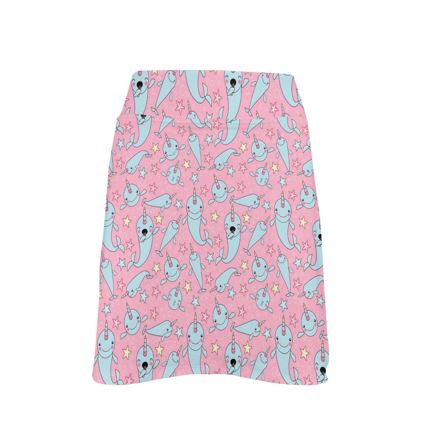 Narwhal Cartoon Cute Print 17" Golf & Pickleball Skort with Pockets