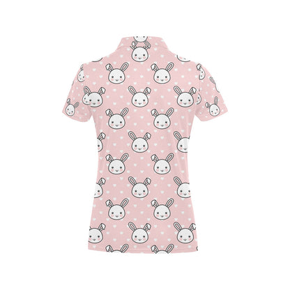 Rabbit Pattern Print Design RB02 Women's Polo Shirt