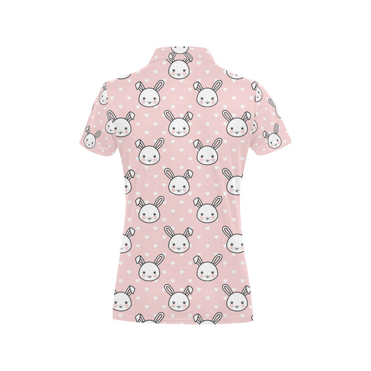 Rabbit Pattern Print Design RB02 Women's Polo Shirt