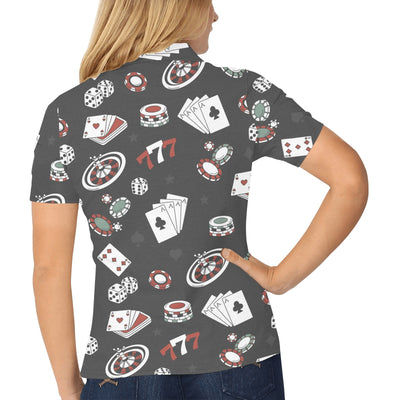 Casino Pattern Print Design 02 Women's Polo Shirt