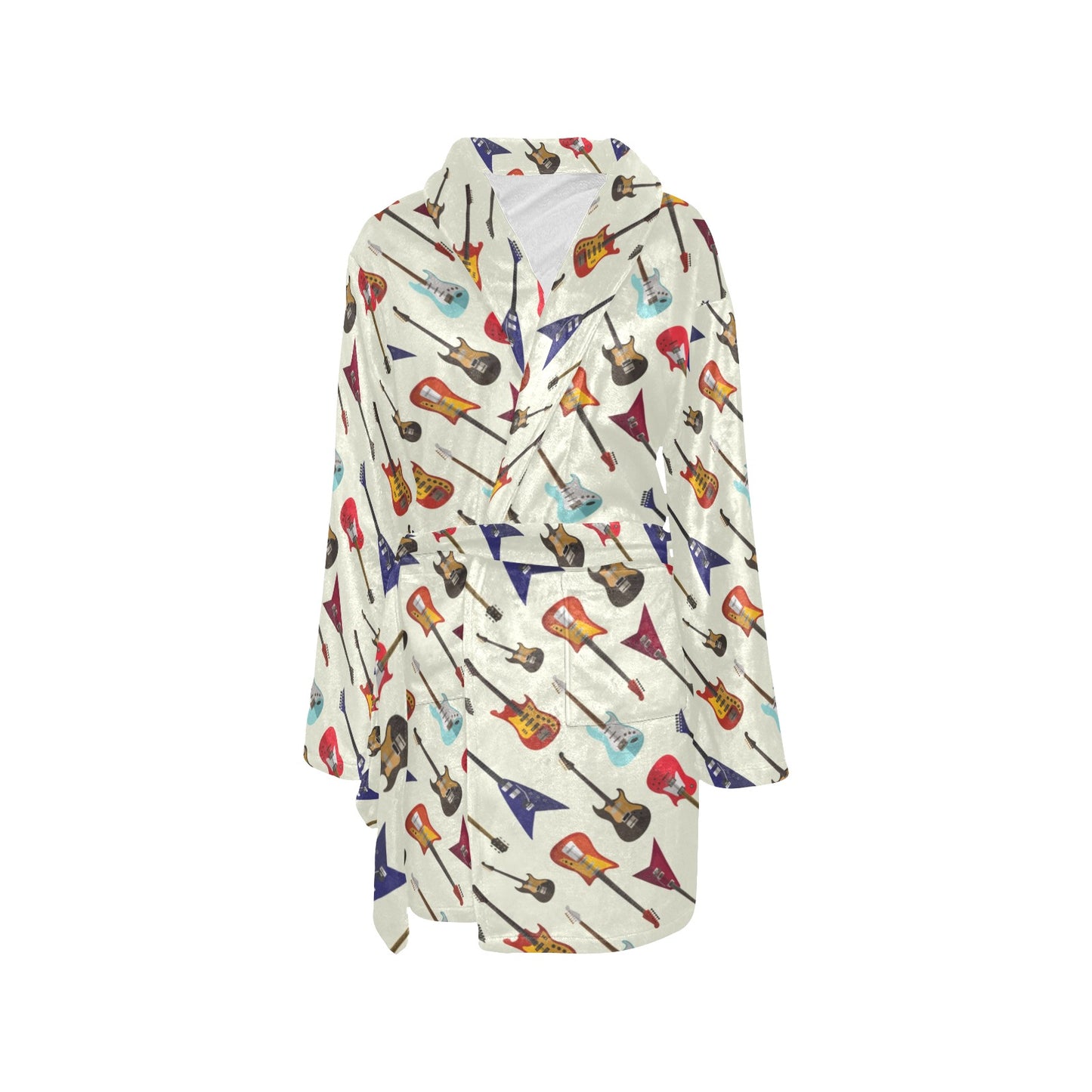 Electric Guitar Print Design LKS404 Women's Fleece Robe