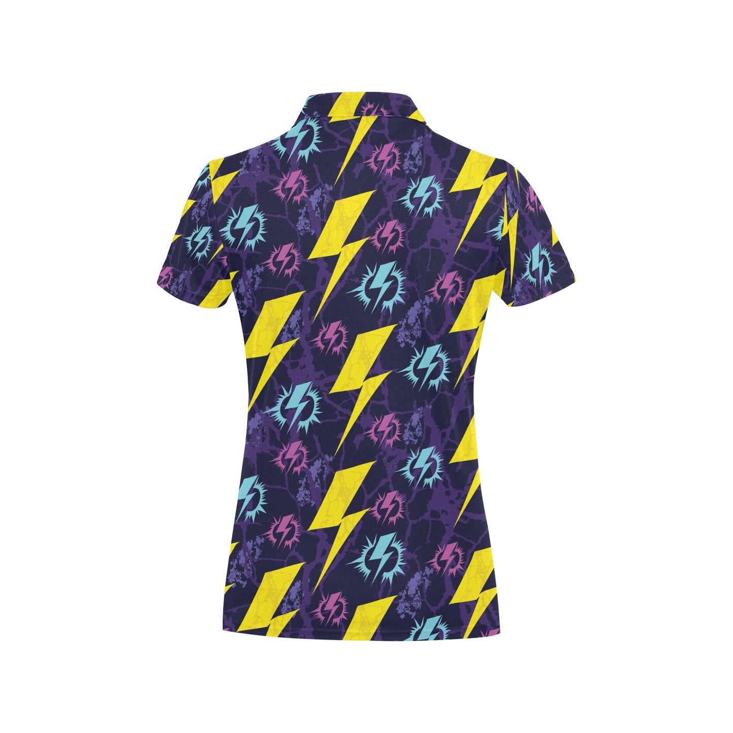 Lightning Thunder Pattern Print Design 01 Women's Polo Shirt