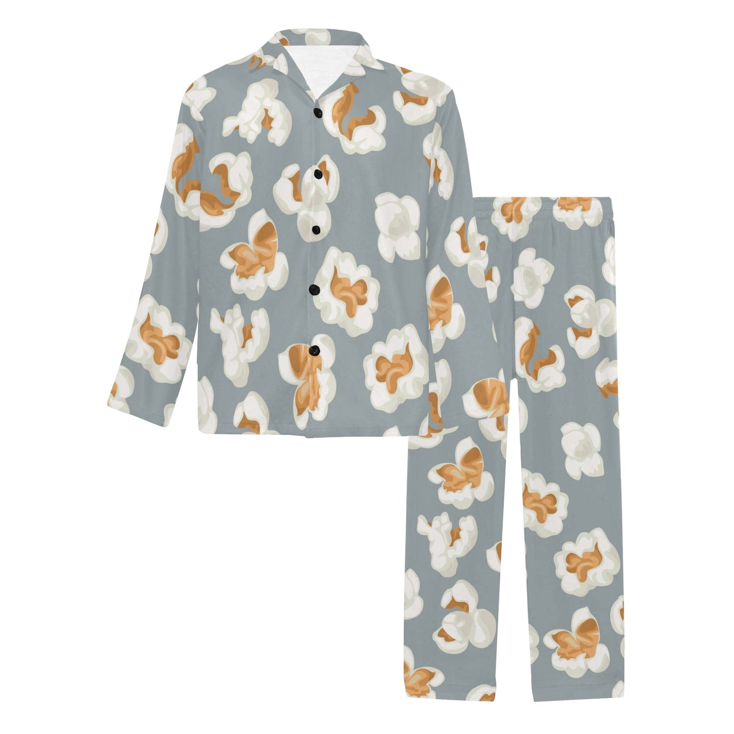 Popcorn Pattern Print Design A05 Men's Long Pajama Set