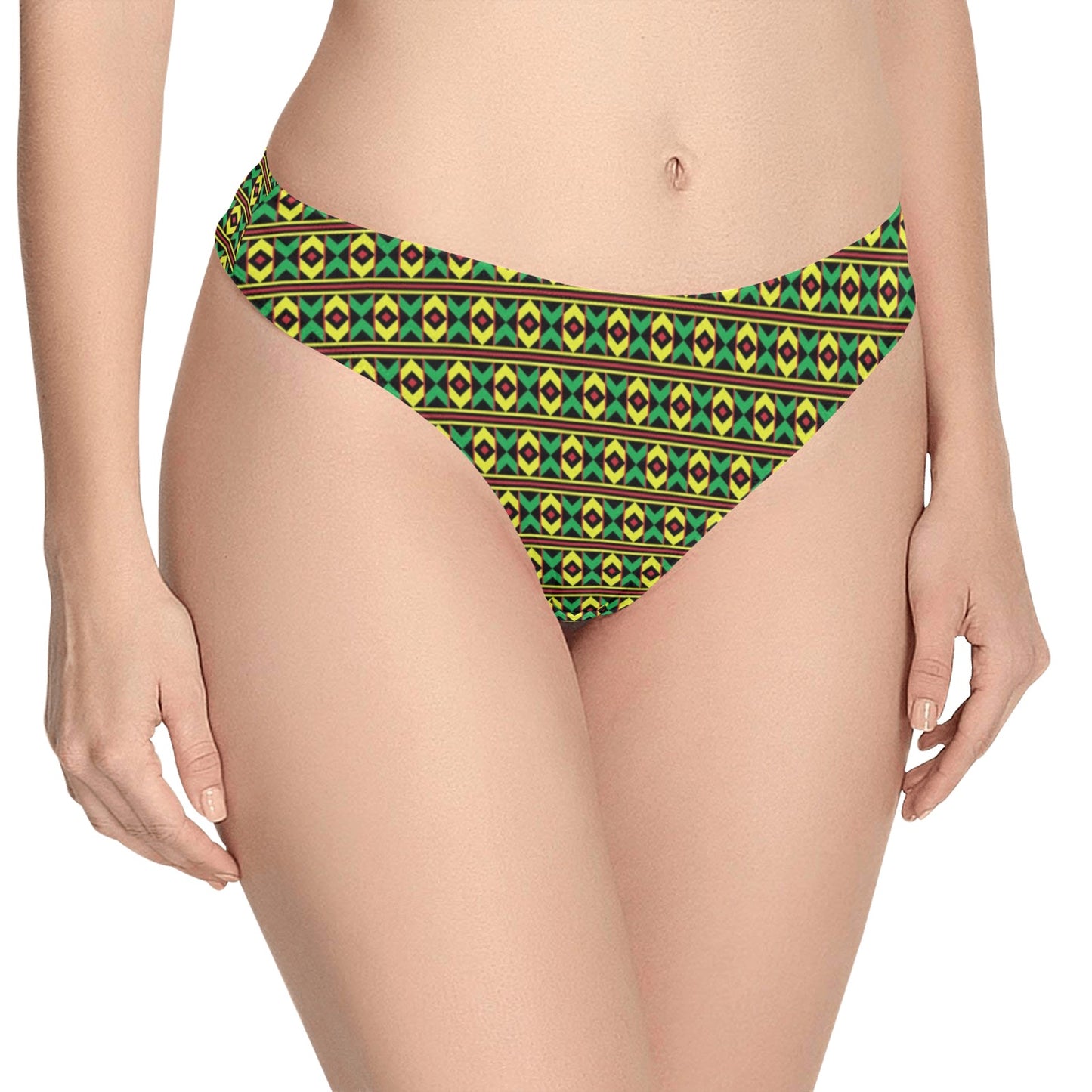 African Geometric Print Pattern Women's Thongs