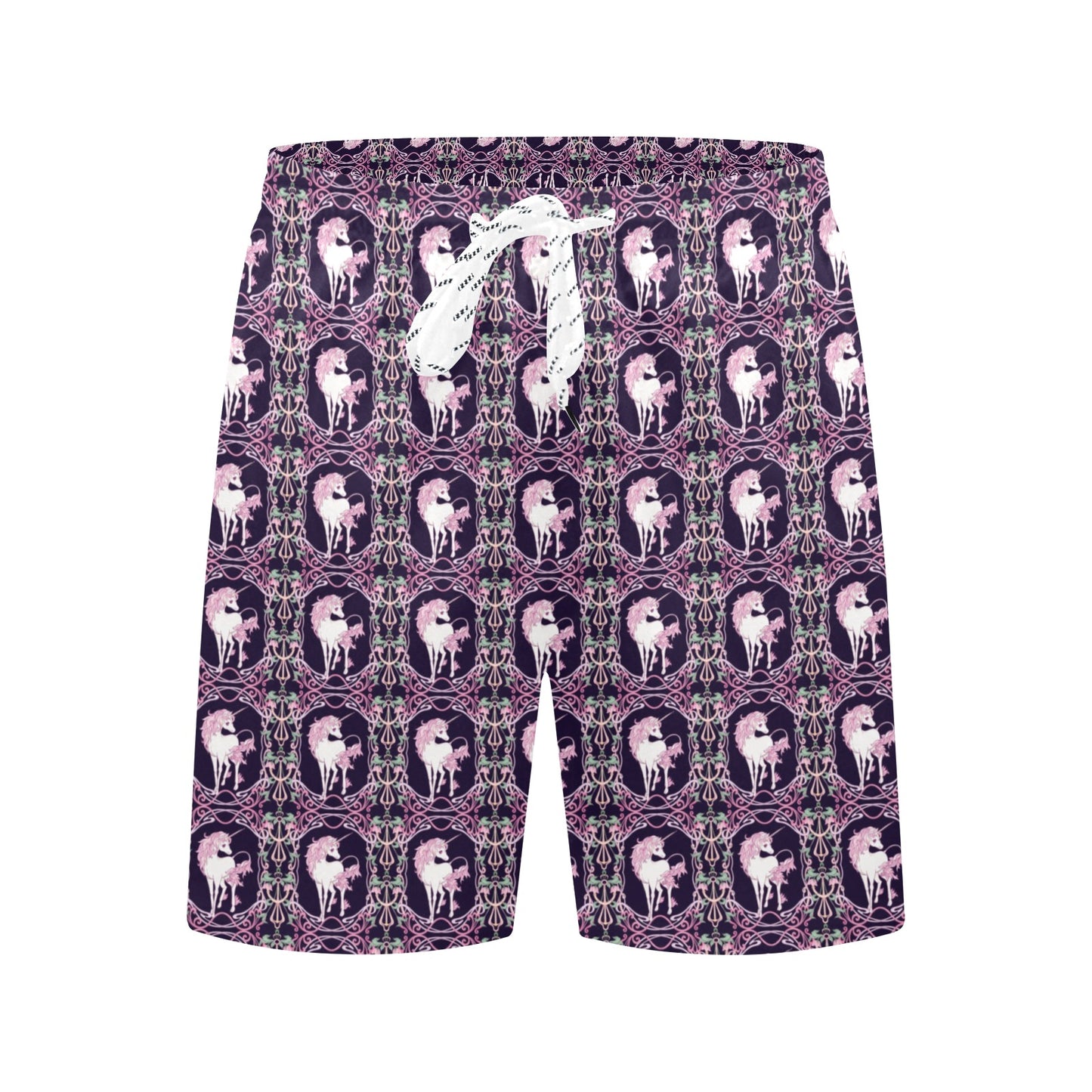 Unicorn Fantastic Flower Men's Swim Trunks Beach Shorts