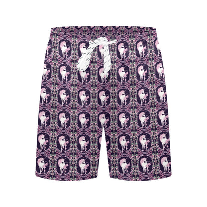 Unicorn Fantastic Flower Men's Swim Trunks Beach Shorts
