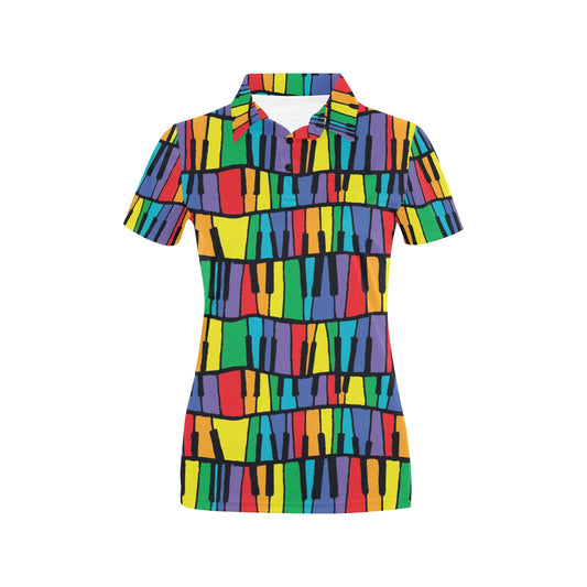 Piano Print Design LKS402 Women's Polo Shirt