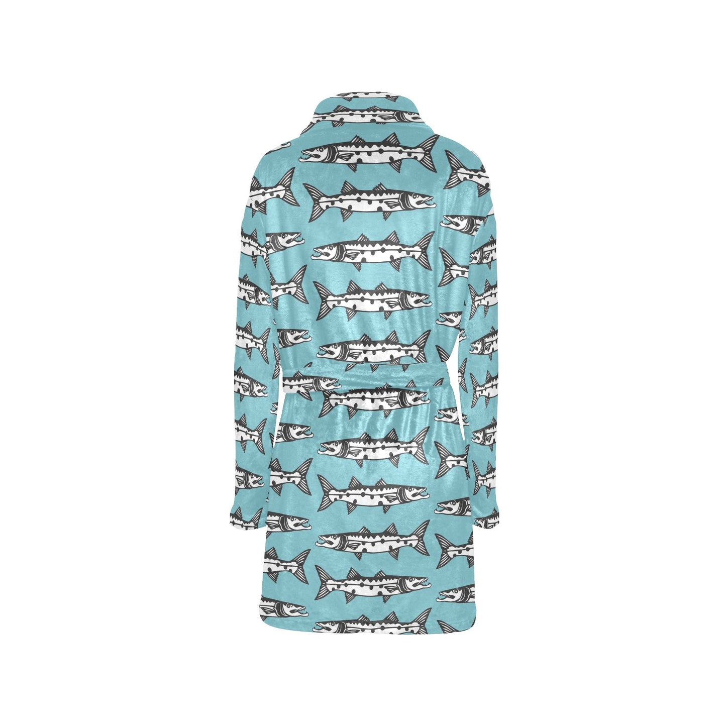 Barracuda Pattern Print Design 03 Women's Fleece Robe