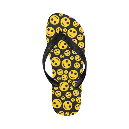 Smiley Face Emoji Print Design LKS304 Flip Flops