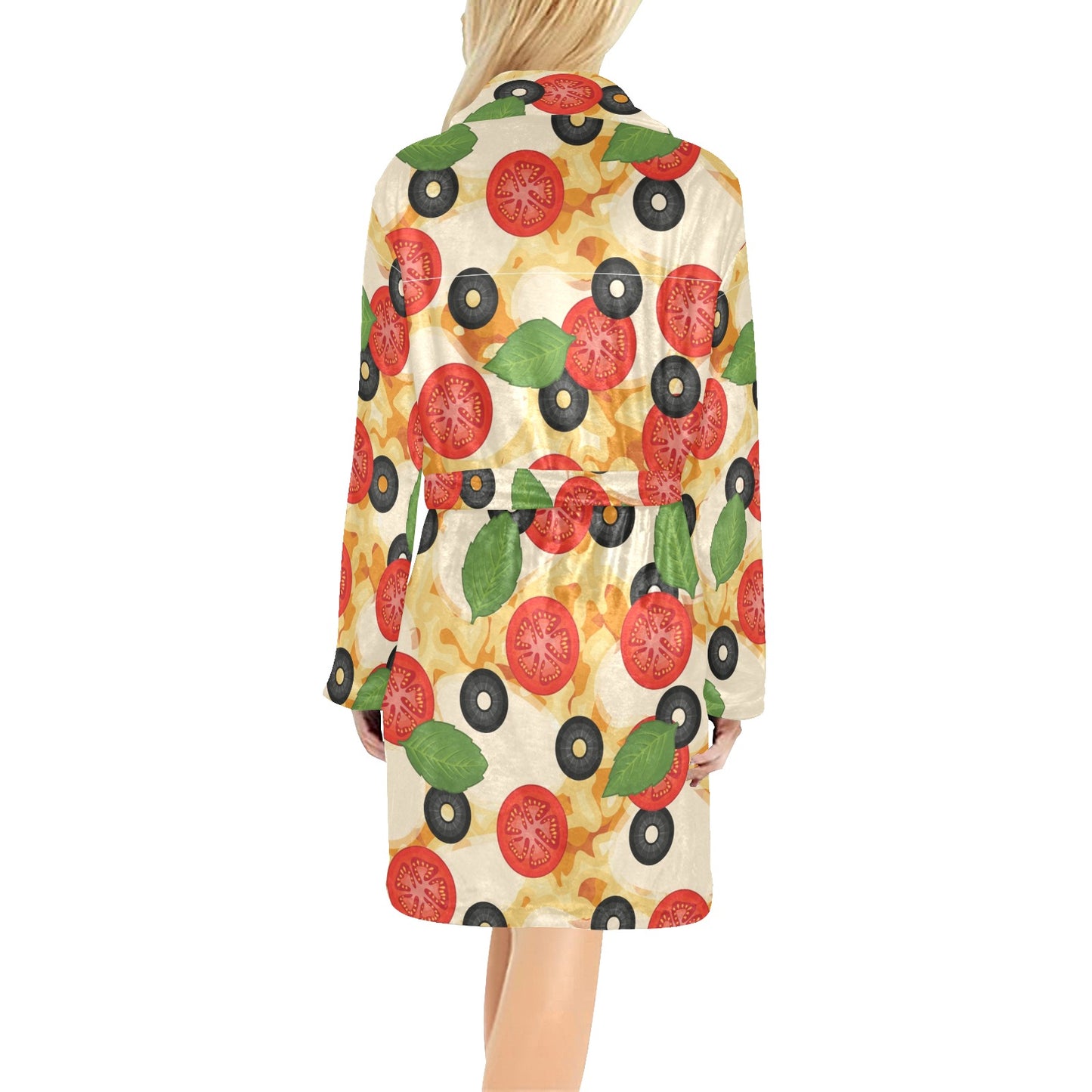 Pizza Pattern Print Design A05 Women's Fleece Robe