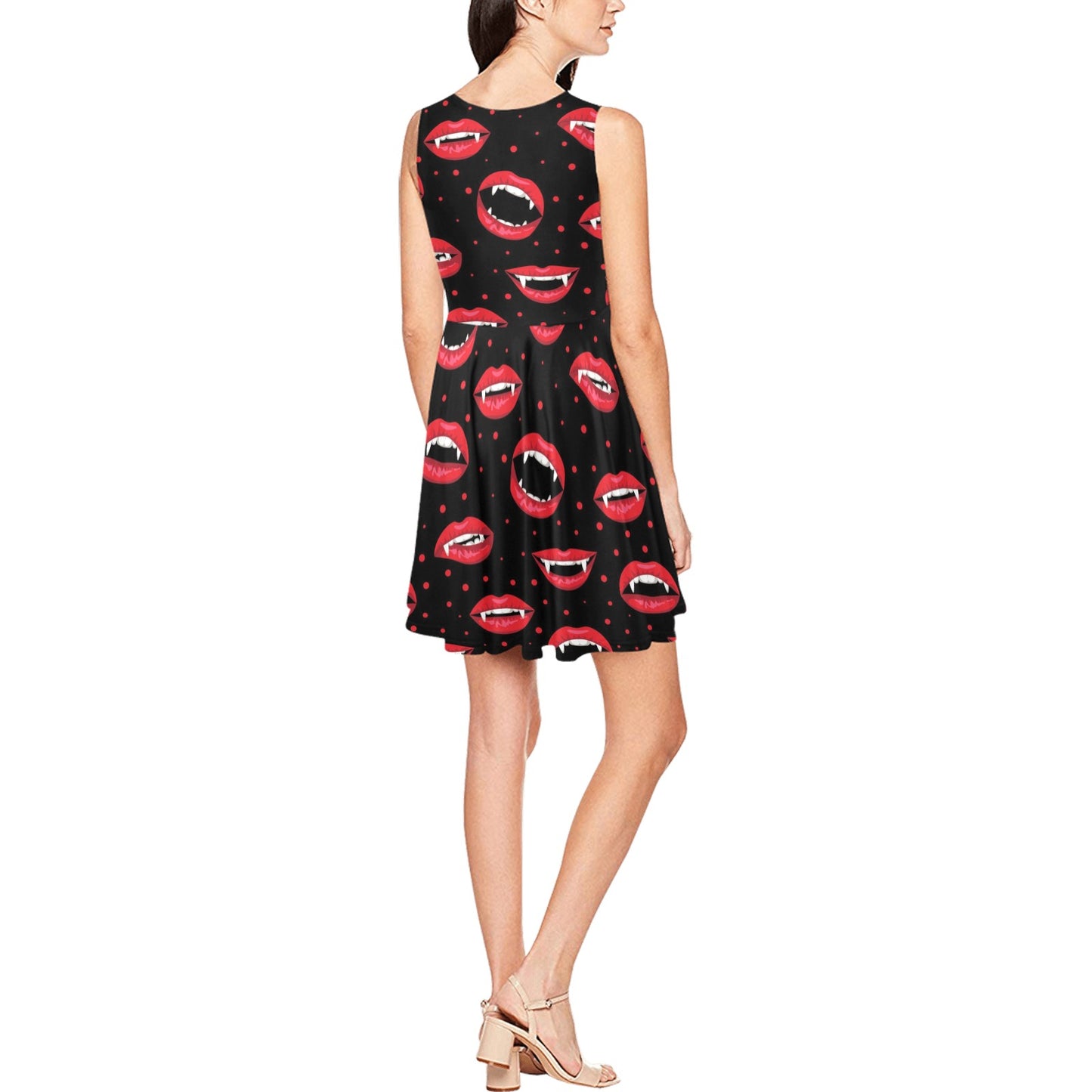 Halloween Pattern Print Design 01 Sleeveless Dress