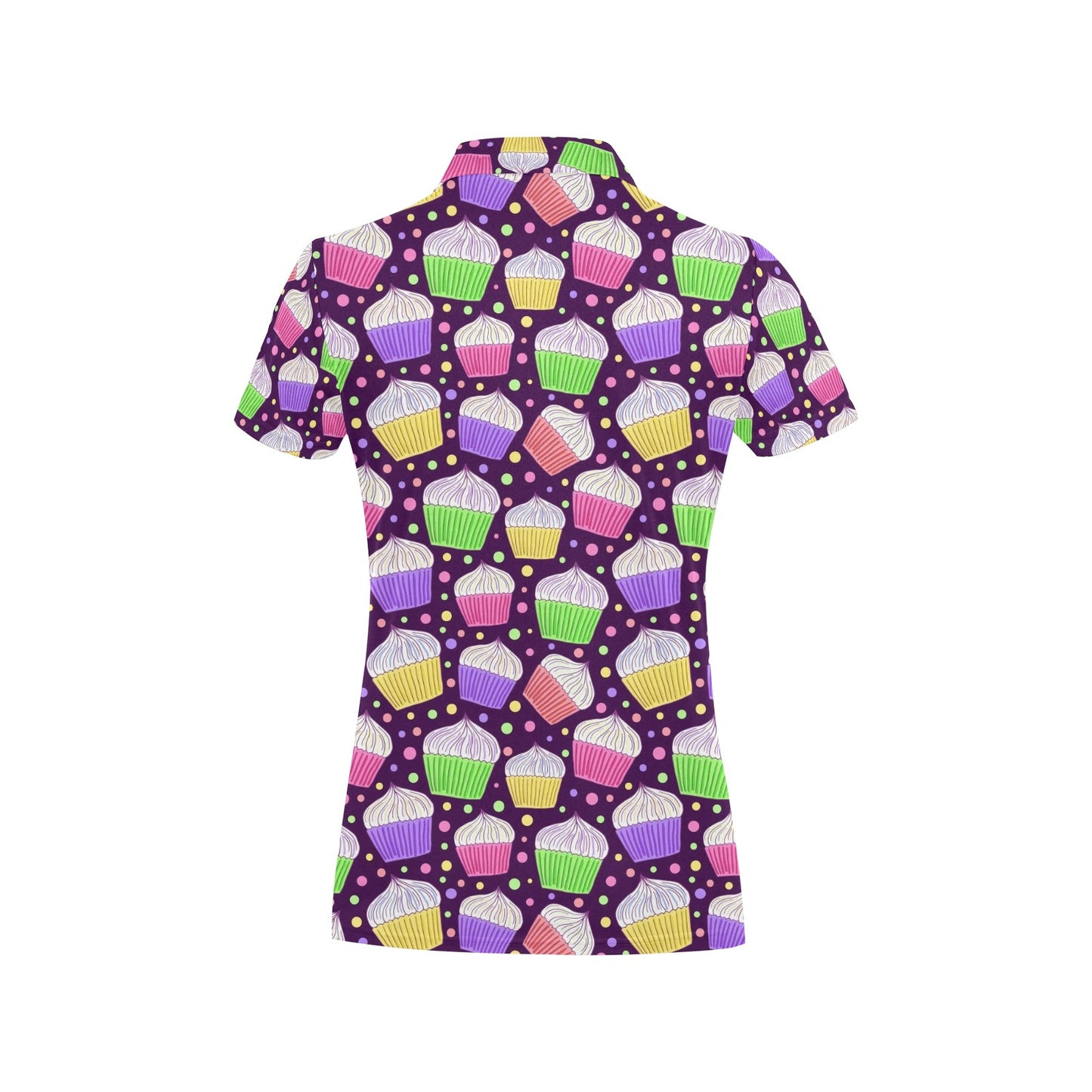 Cupcake Pattern Print Design CP07 Women's Polo Shirt