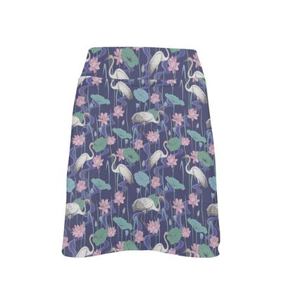 Water Lily Print Design LKS306 17" Golf & Pickleball Skort with Pockets