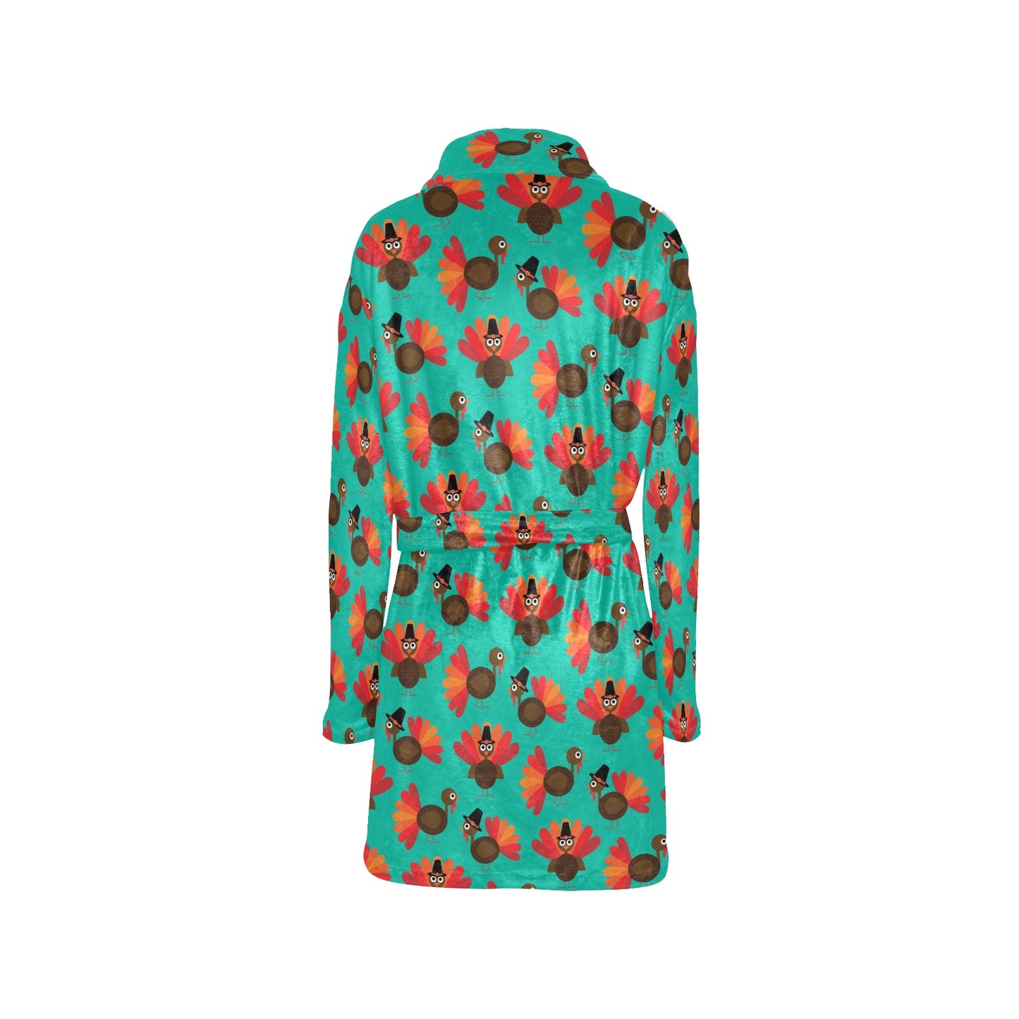 Turkey Print Design LKS402 Women's Fleece Robe