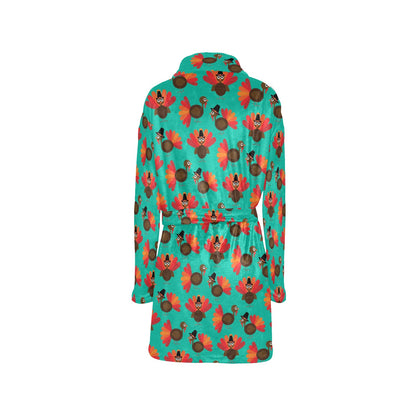 Turkey Print Design LKS402 Women's Fleece Robe