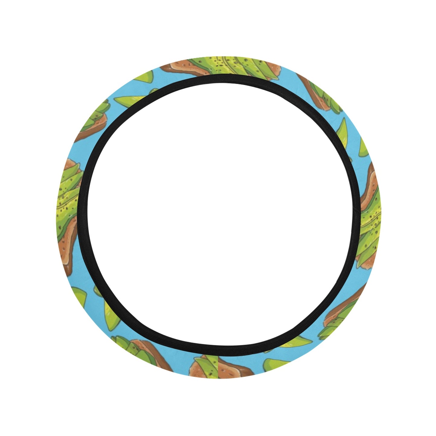 Sandwich Avocado Print Design LKS306 Steering Wheel Cover with Elastic Edge