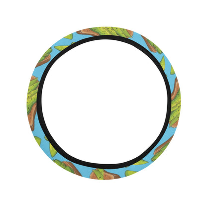 Sandwich Avocado Print Design LKS306 Steering Wheel Cover with Elastic Edge