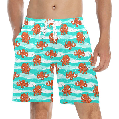 Octopus Cute Design Print Themed Men's Swim Trunks Beach Shorts