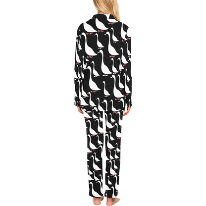 Goose Pattern Print Design 01 Women's Long Pajama Set