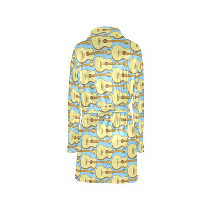 Acoustic Guitar Pattern Print Design 03 Women's Fleece Robe