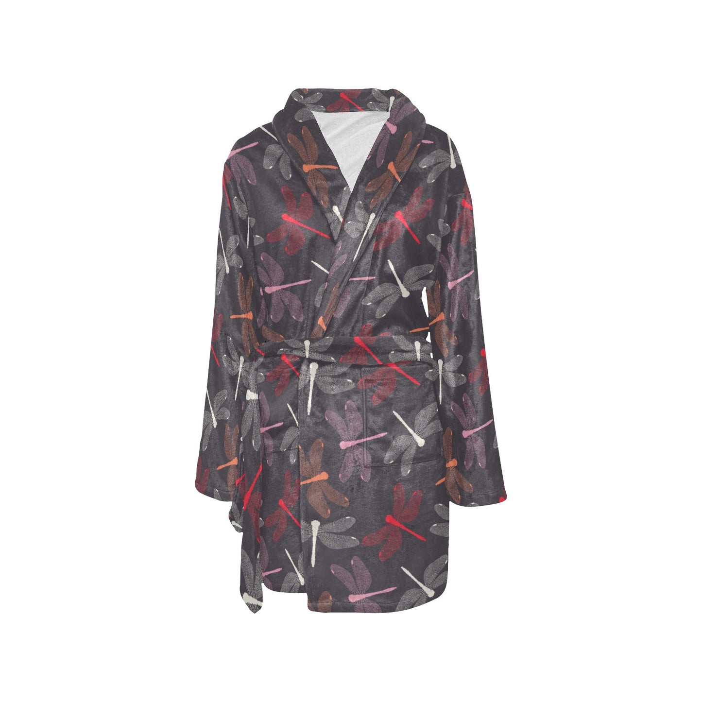 Dragonfly Pattern Print Design 01 Women's Fleece Robe