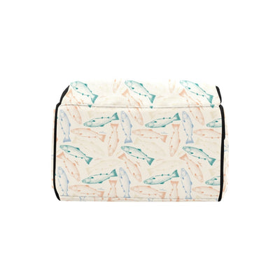 Salmon Fish Print Design LKS305 Diaper Bag Backpack