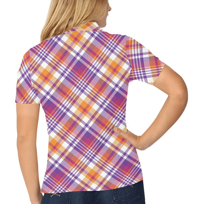 Madras Pattern Print Design 02 Women's Polo Shirt