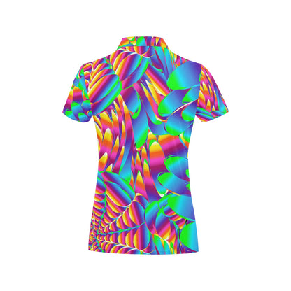 Psychedelic Trippy Pattern Women's Polo Shirt