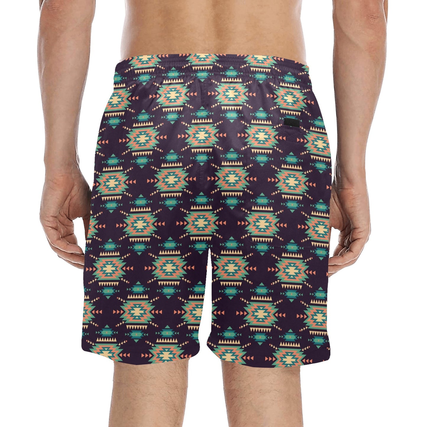 Navajo Geometric Style Print Pattern Men's Swim Trunks Beach Shorts