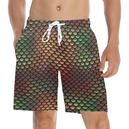 Snake Skin Colorful Print Men's Swim Trunks Beach Shorts