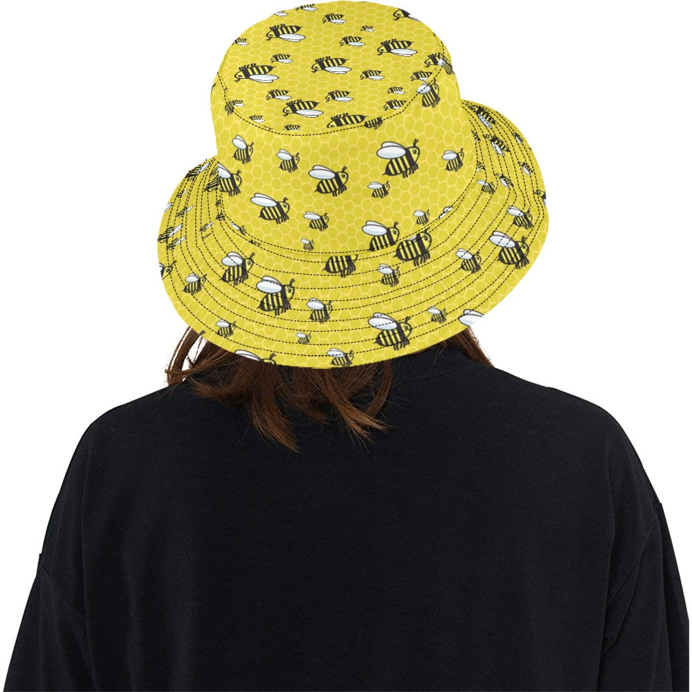 Bee Cute Print Design LKS308 Unisex Bucket Hat