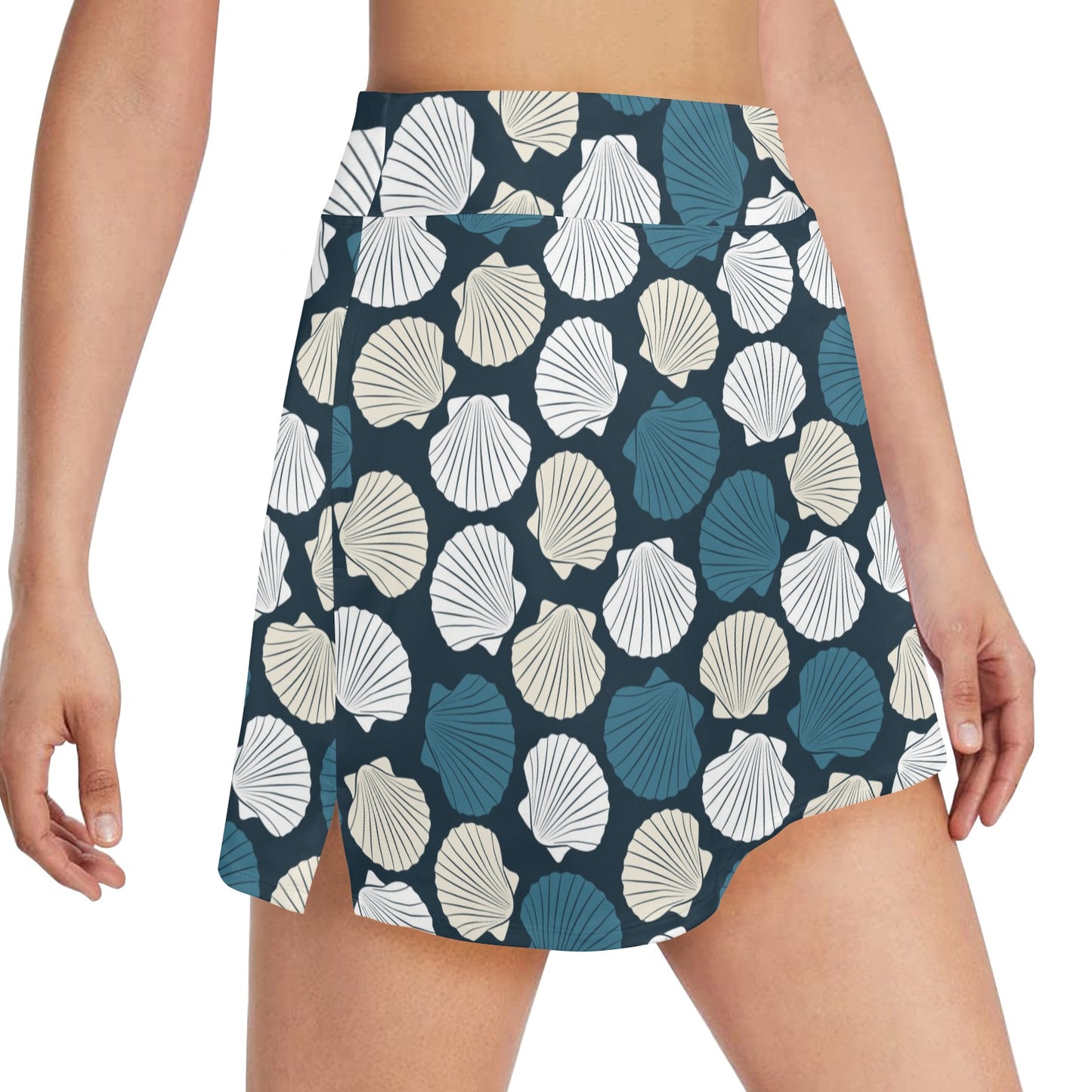 Seashell Print Design LKS3013 17" Golf & Pickleball Skort with Pockets