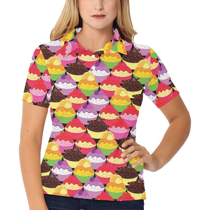 Cupcake Pattern Print Design CP02 Women's Polo Shirt