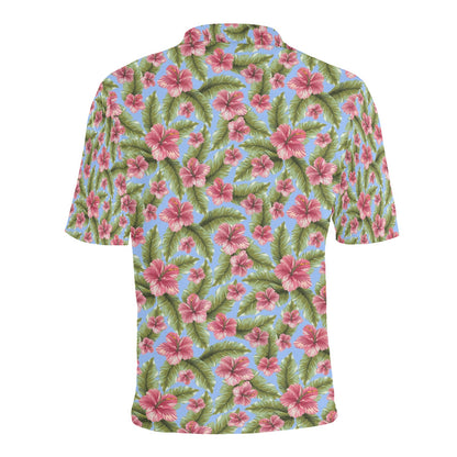 Tropical Flower Print Design LKS301 Men Polo Shirt
