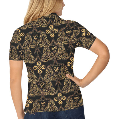 Celtic Knot Gold Design Women's Polo Shirt