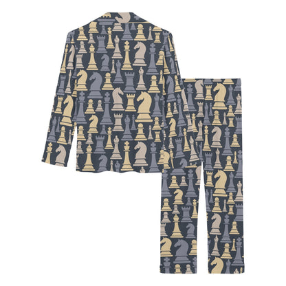 Chess Pattern Print Design 04 Women's Long Pajama Set
