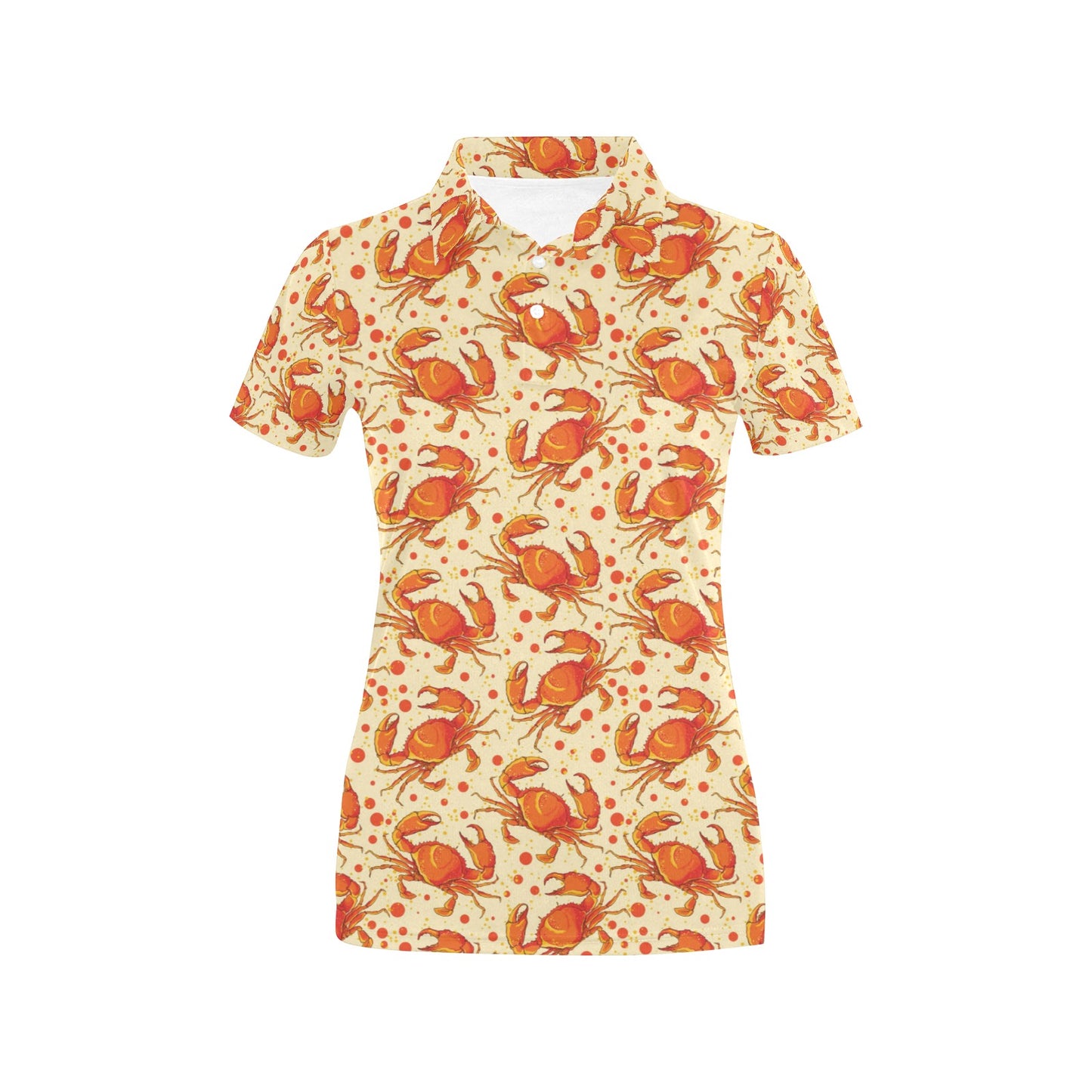 Crab Pattern Print Design 01 Women's Polo Shirt
