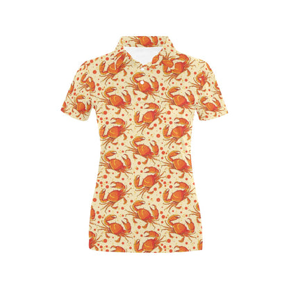 Crab Pattern Print Design 01 Women's Polo Shirt