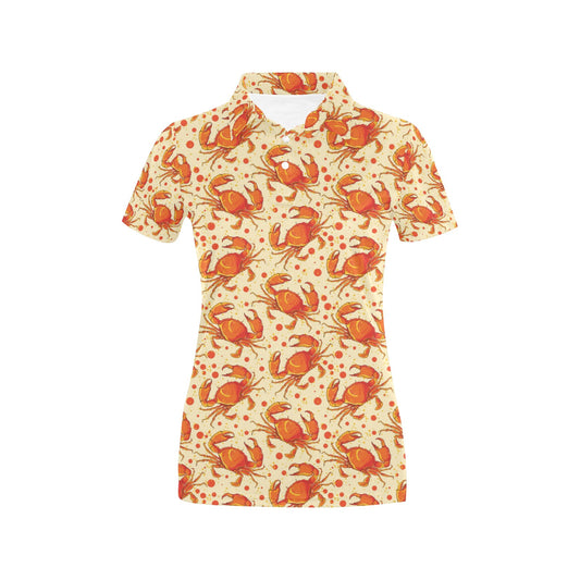 Crab Pattern Print Design 01 Women's Polo Shirt