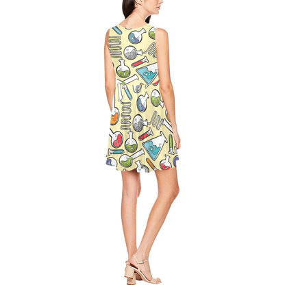 Chemical Pattern Print Design 04 Sleeveless Dress